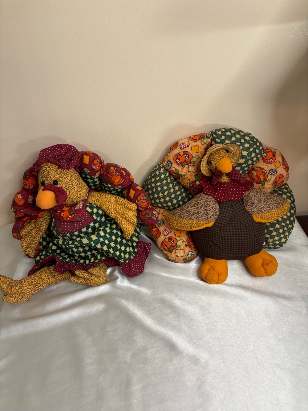 Stuffed turkeys, one female , one male